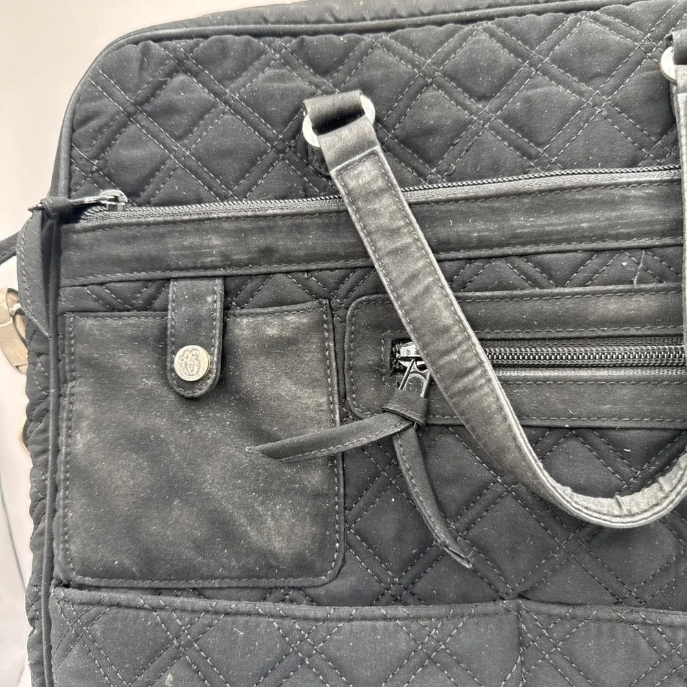 Vera Bradley Quilted Elit Hobo Black Shoulder Purse Handbag - Picture 3 of 10